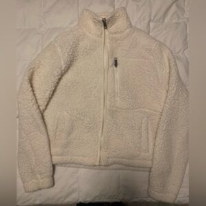 White teddy zip jacket